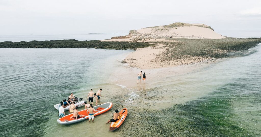 澎湖小白沙嶼要用sup登島